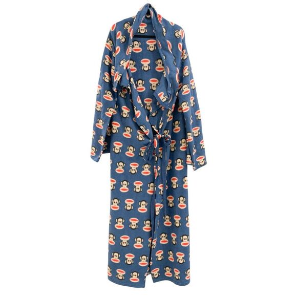 Vintage Paul Frank Julius Fleece Robe Oversized Blue back pockets rare One Size - Picture 1 of 7